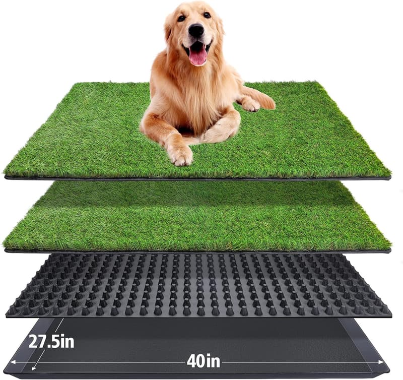 XL Reusable Dog Grass Pad with Tray for Indoor & Outdoor Use