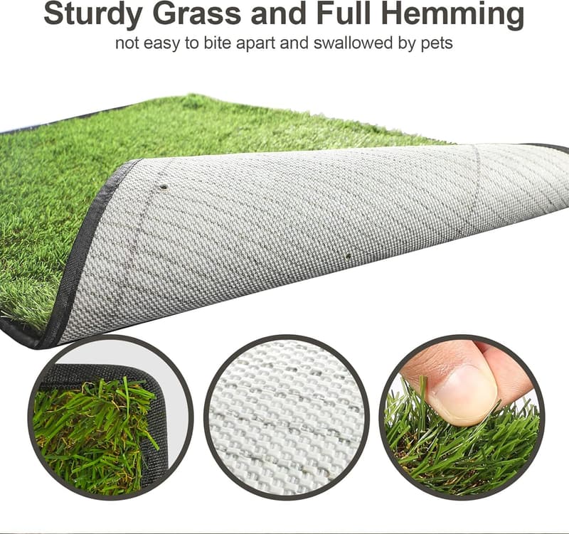 XL Reusable Dog Grass Pad with Tray for Indoor & Outdoor Use