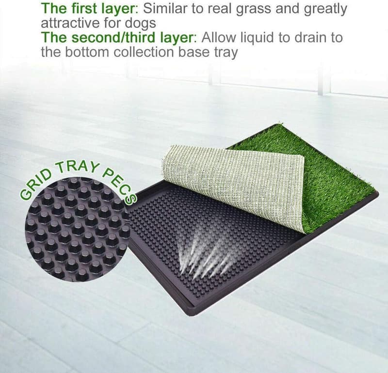Washable Indoor/Outdoor Dog Grass Training Pad with Tray - 30 x 20 in