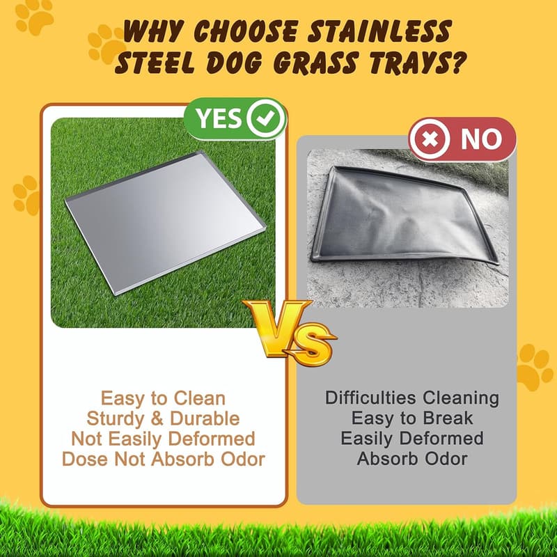 Durable Stainless Steel Dog Potty Pad System - Odor-Resistant