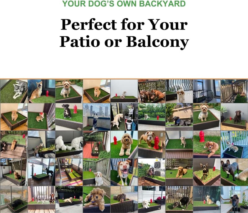 Self-Draining Dog Potty with Premium Artificial Grass Pads