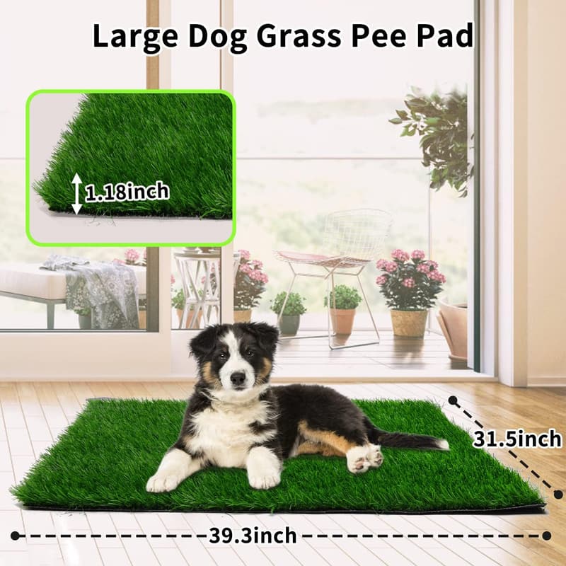 Pet Potty Training Grass Pad - 39.3x31.5 inches, Easy Clean
