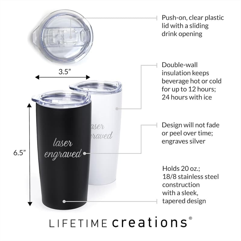 Personalized Truck Driver Stainless Steel Tumbler - 20 oz