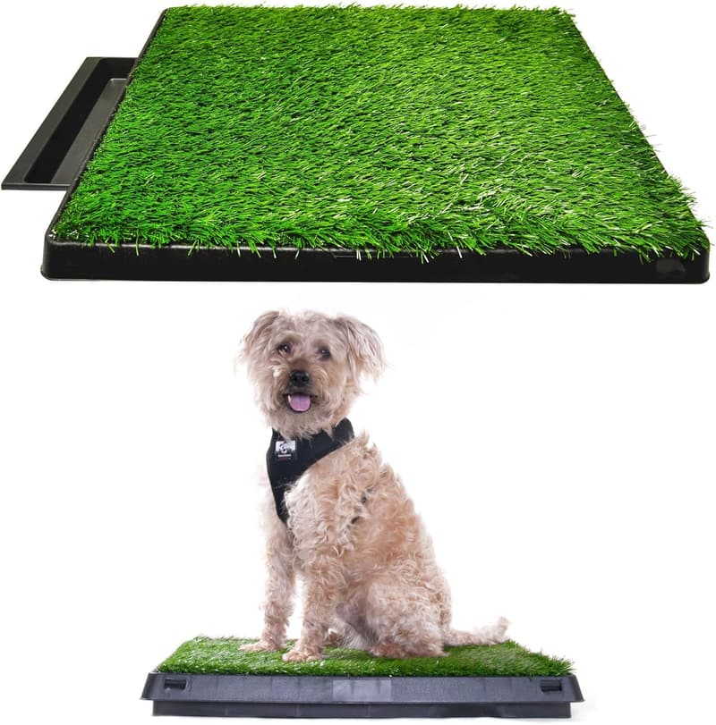 Portable Dog Grass Potty Pad with Tray - Indoor/Outdoor Use