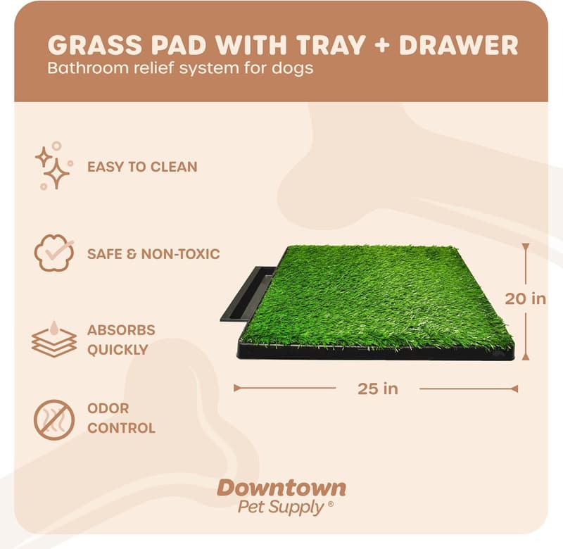 Portable Dog Grass Potty Pad with Tray - Indoor/Outdoor Use