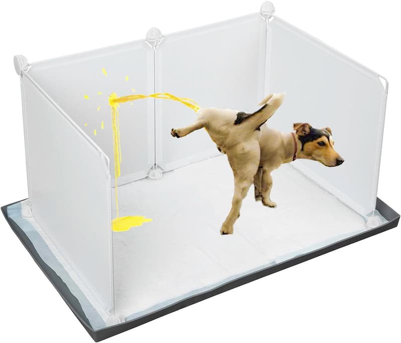 Indoor Dog Potty with High Walls & No-Spill Tray for Small Dogs