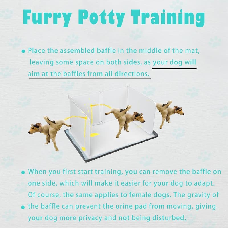 Indoor Dog Potty with High Walls & No-Spill Tray for Small Dogs
