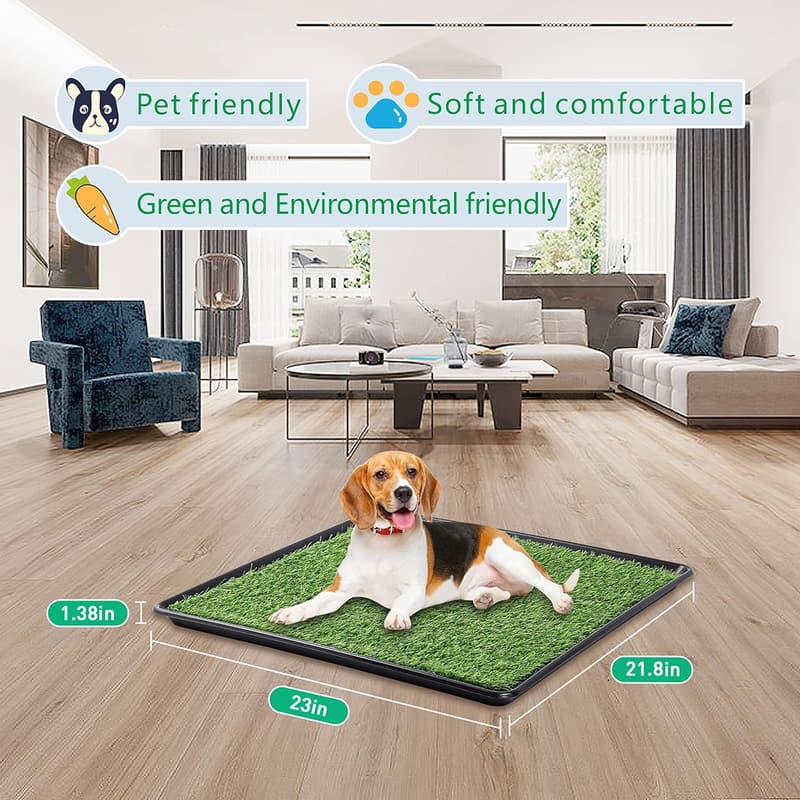 Dog Grass Pad with Tray for Puppy Potty Training Indoor/Outdoor