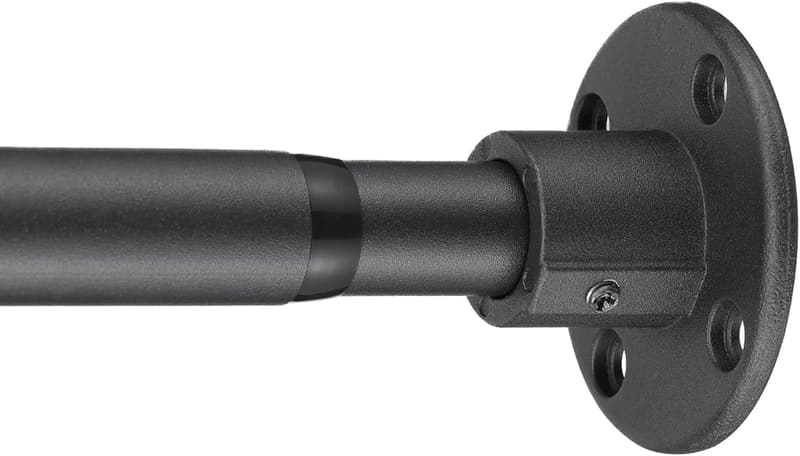 Industrial Adjustable Shower Rod - Matte Black, 28 to 76