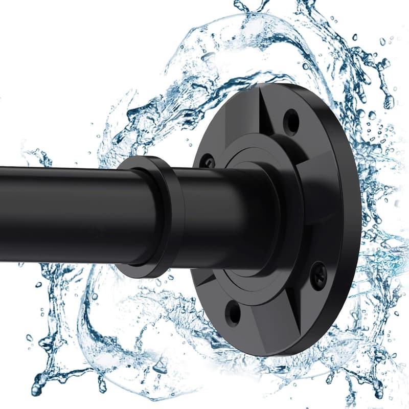 Matte Black Adjustable Shower Curtain Rod, 31-76 Inches