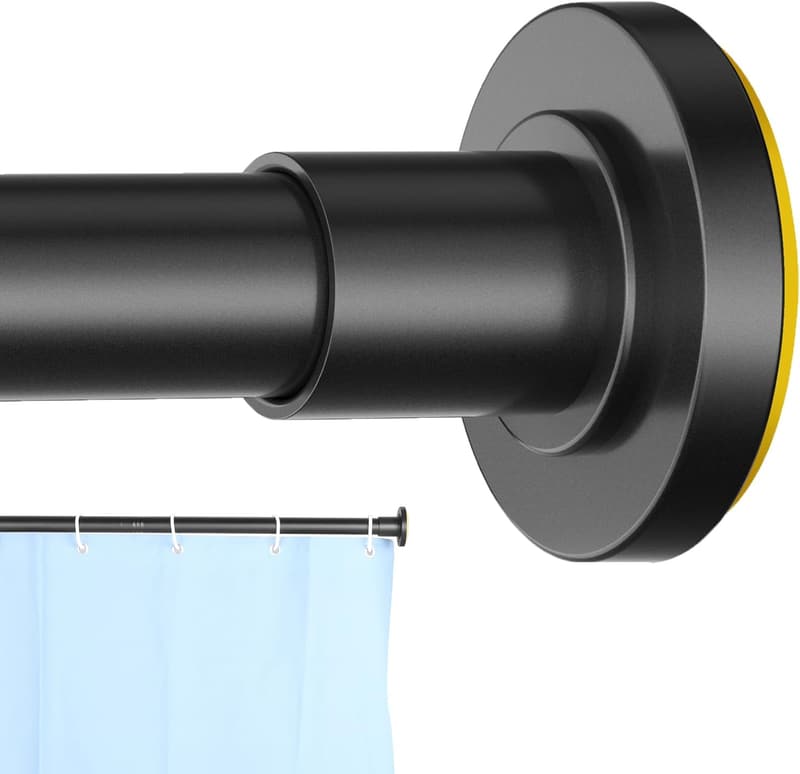 Adjustable Black Shower Curtain Rod, 31-80 Inch Stainless Steel
