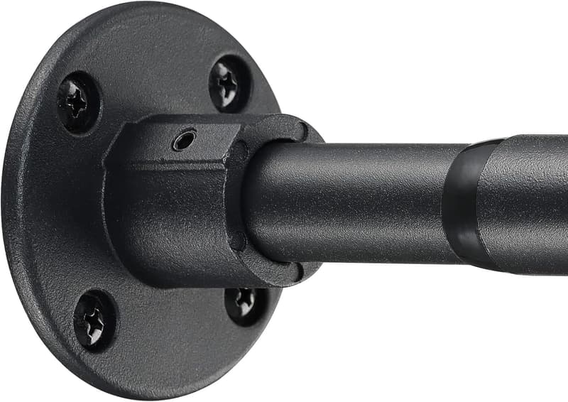 Adjustable Heavy-Duty Black Shower Curtain Rod, 29-49 Inch