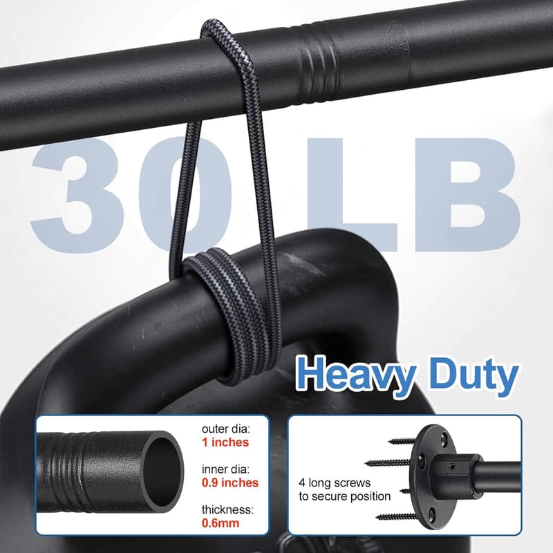Adjustable Heavy Duty Black Shower Curtain Rod, 29-50