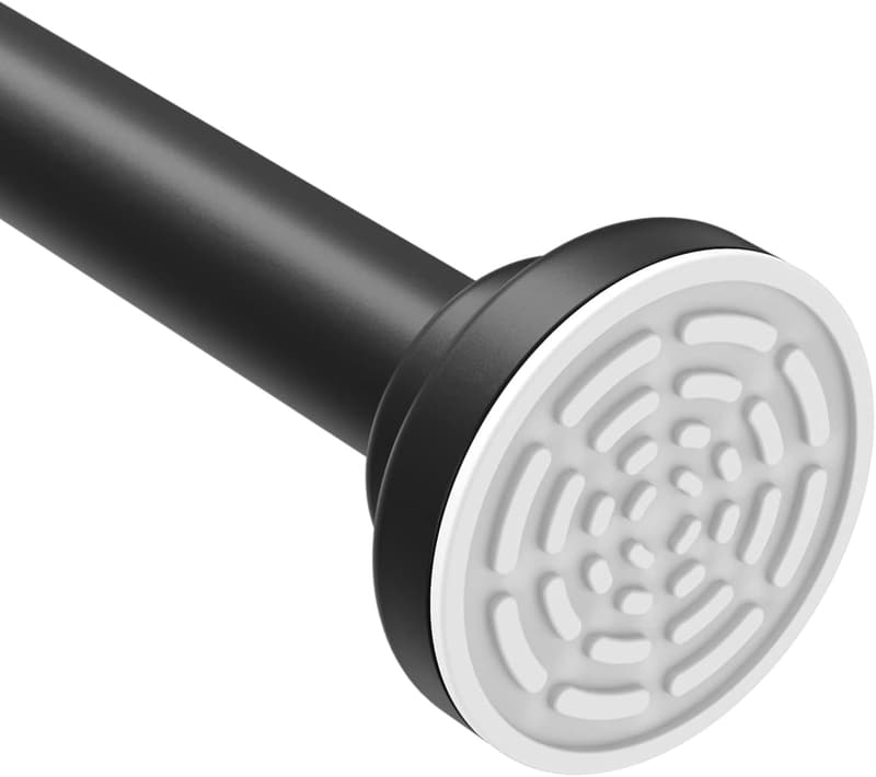Non-Slip Spring Tension Curtain Rod - 26-76 Inch, Black