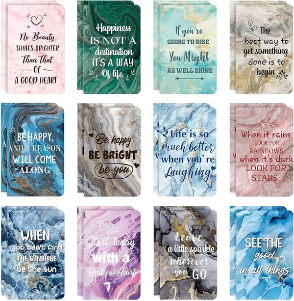 Mini Colorful Notebooks - Motivational Notepads (24 Pcs)