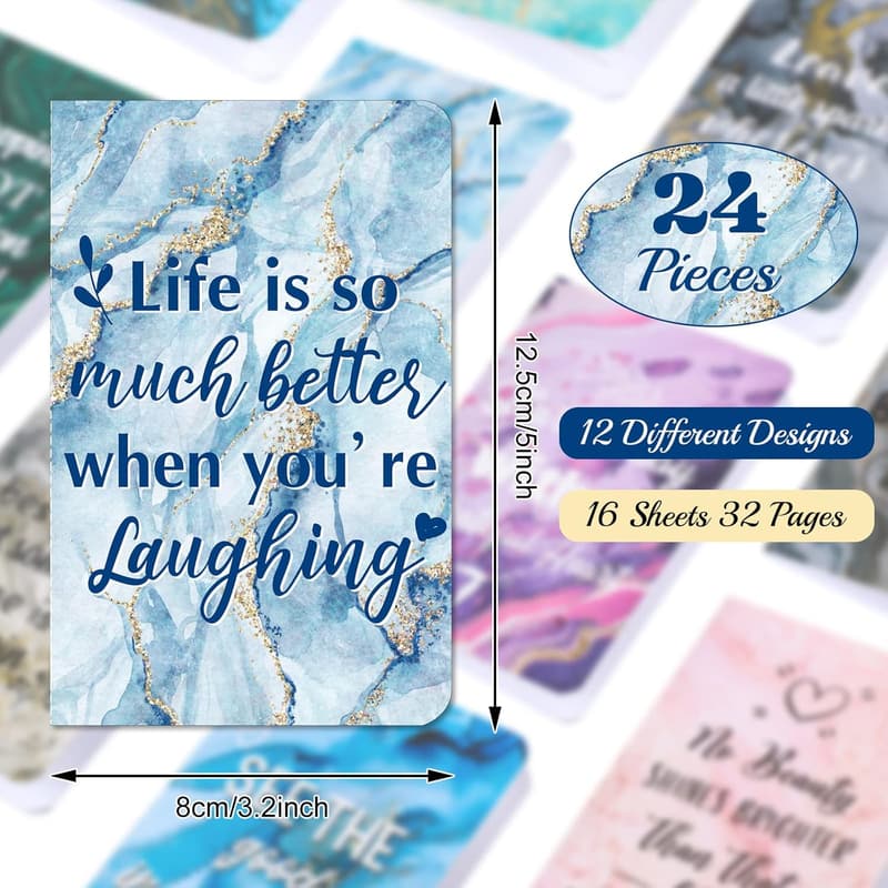 Mini Colorful Notebooks - Motivational Notepads (24 Pcs)
