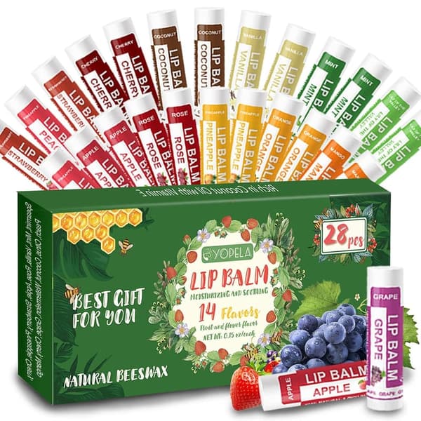 Valentine's Gift: 28-Pack Natural Lip Balm with Vitamins