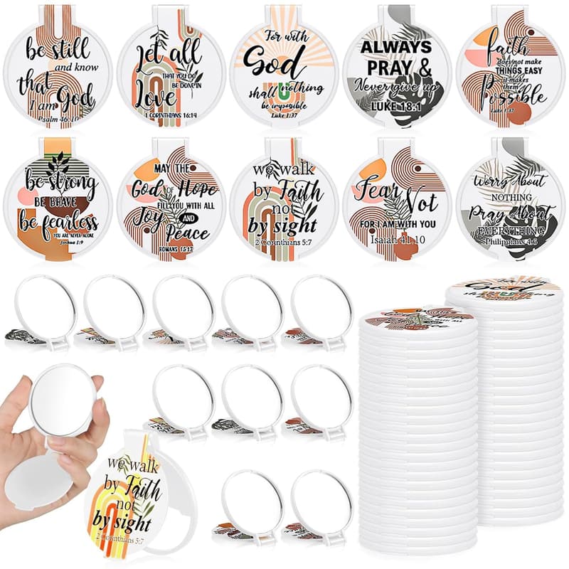 Christmas Christian Gifts: 80 Pcs Inspirational Pocket Mirrors for Women