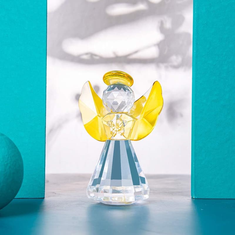 Christmas Crystal Angel Figurine Decorative Glass Ornament