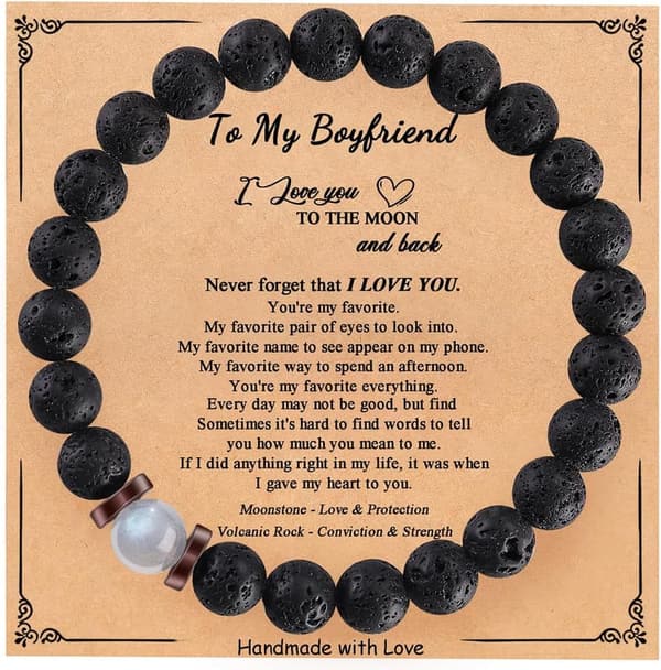 Men's Moonstone Beaded Bracelet - Perfect Gift for Any Occasion