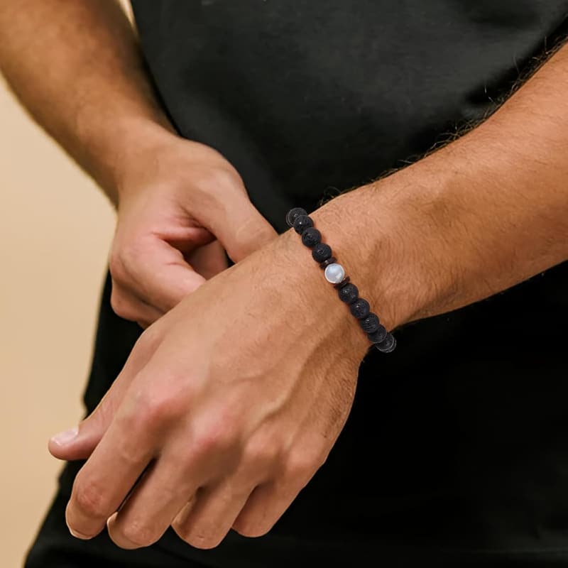 Men's Moonstone Beaded Bracelet - Perfect Gift for Any Occasion