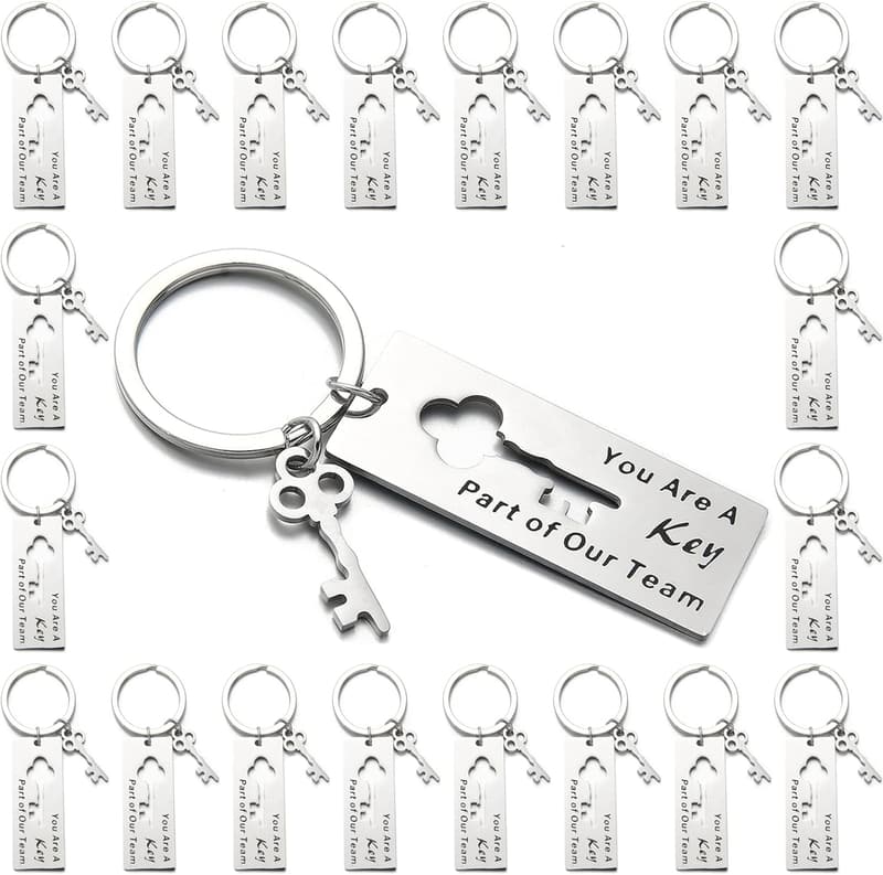 Employee Appreciation Keychain Set - 20PCS Silver Gifts