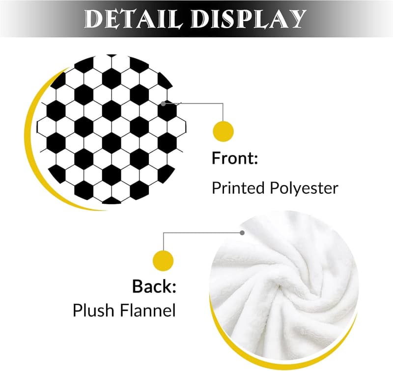 Soccer Themed Ultra-Soft Throw Blanket for Kids and Adults
