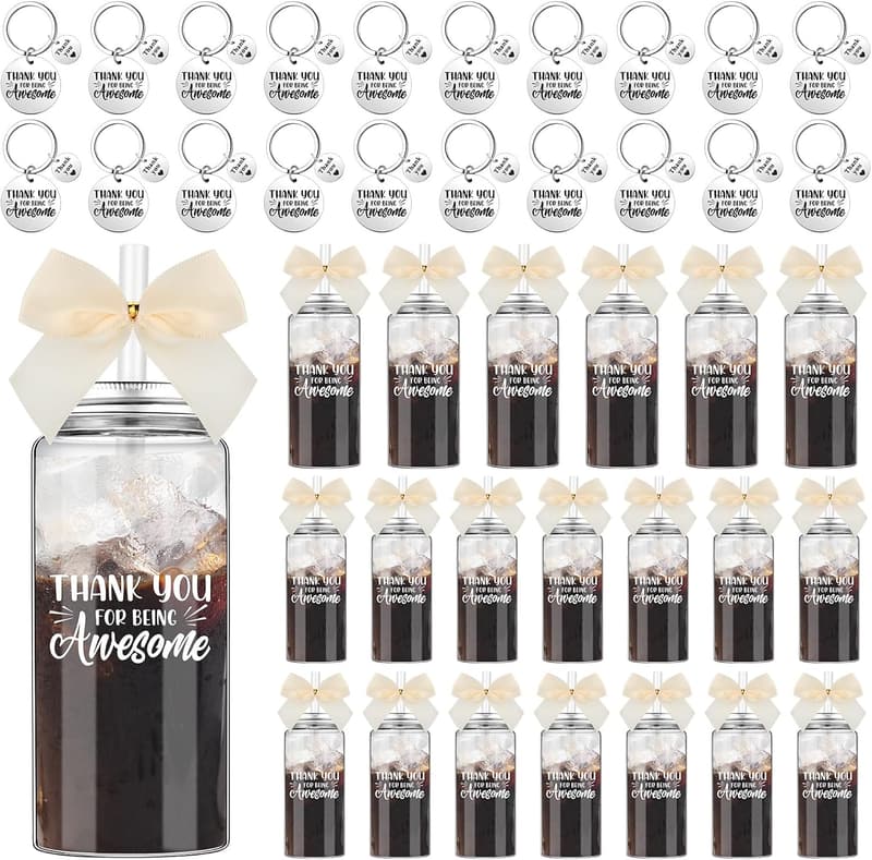 Employee Appreciation Tumblers & Keychains Set - 20 Pcs