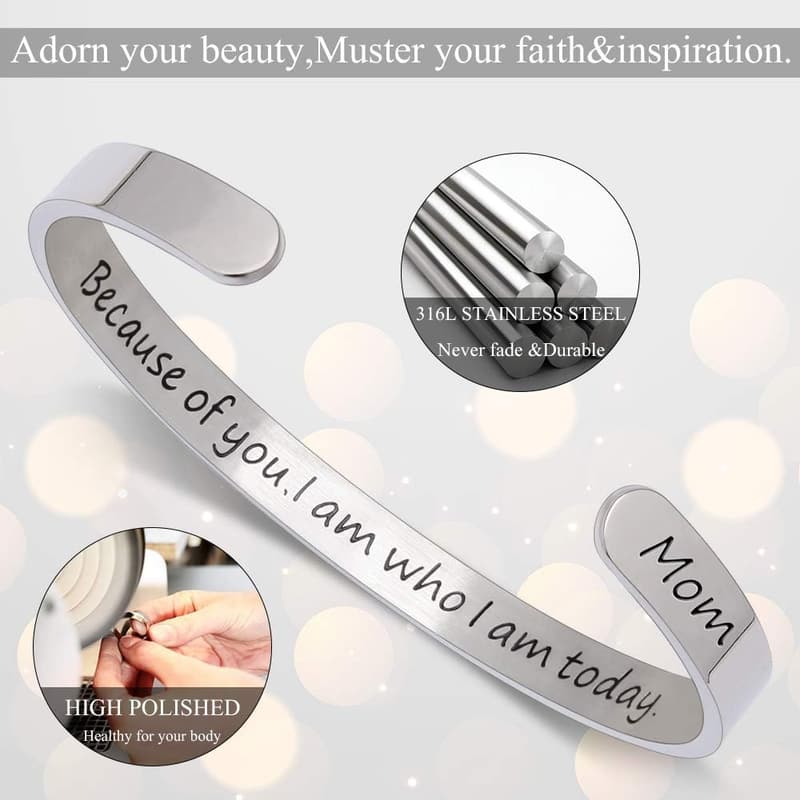 Inspirational Cuff Bracelet for Women - Mother's Day Gift