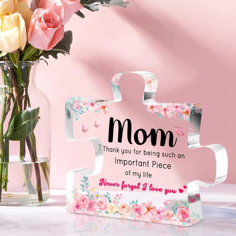 Mom Birthday Gift - Acrylic Puzzle Piece Keepsake