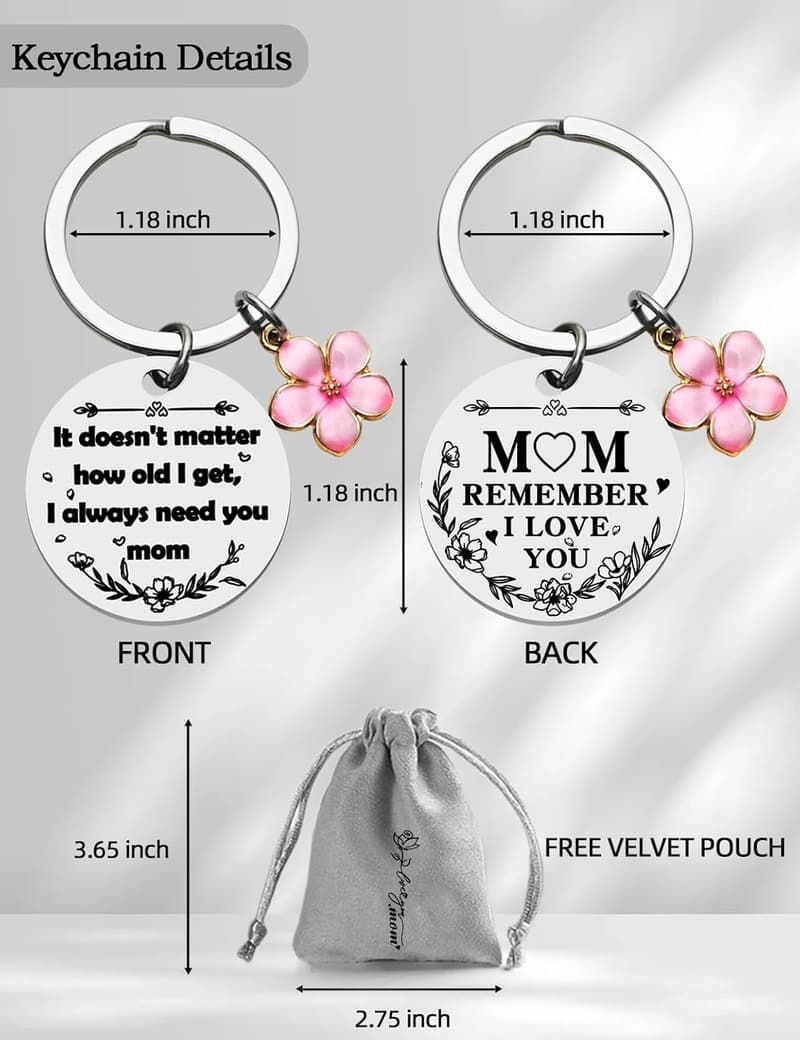 Personalized Keychain for Mom - Meaningful Keepsake Gift