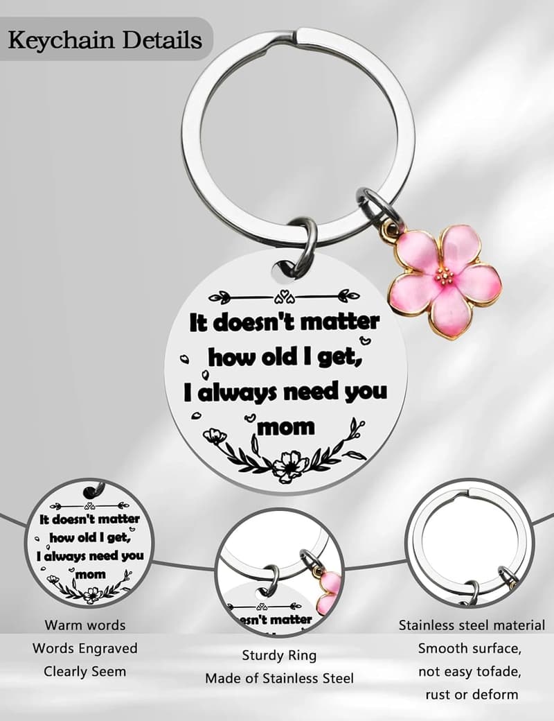 Personalized Keychain for Mom - Meaningful Keepsake Gift