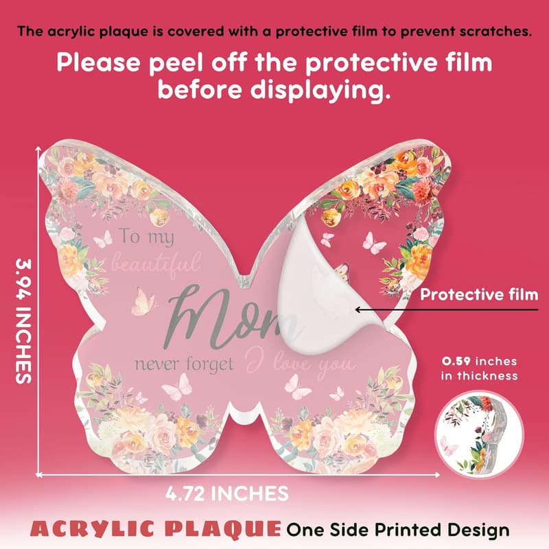Butterfly Acrylic Plaque - Unique Christmas Gift for Mom
