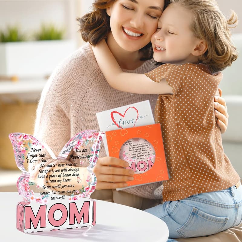 Butterfly Shaped Acrylic Plaque for Mom's Birthday