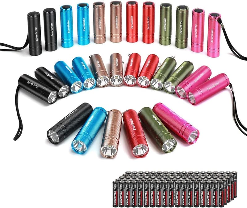 Mini Aluminum LED Flashlight Set - 30 Pack for Party Favors