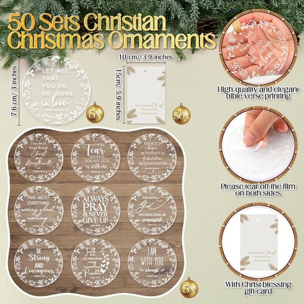 Christian Party Favors: Acrylic Tree Ornaments & Mini Bibles