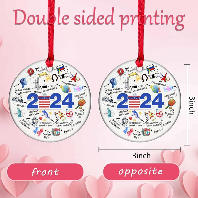 2024 Year in Review Ceramic Christmas Ornament