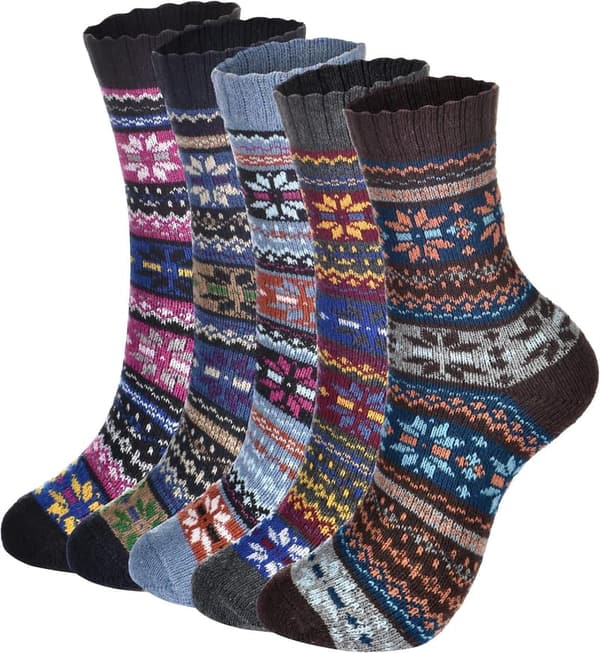 Vintage Wool Socks - Cozy Thick Knit Winter Gift for Couples