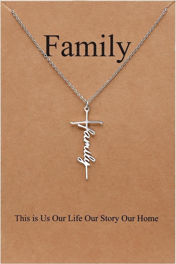 Mother's Day Cross Pendant Necklace for Women - Religious Jewelry
