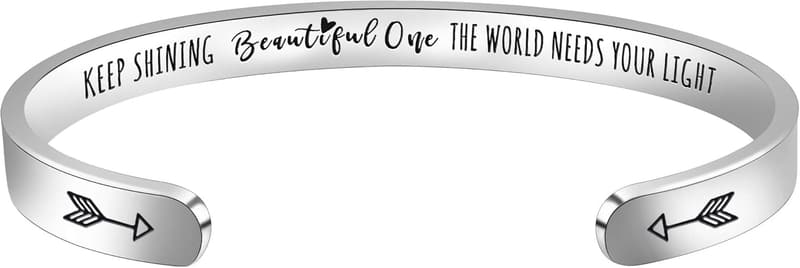 Women’s Inspirational Bracelet - Personalized Cuff for Moms