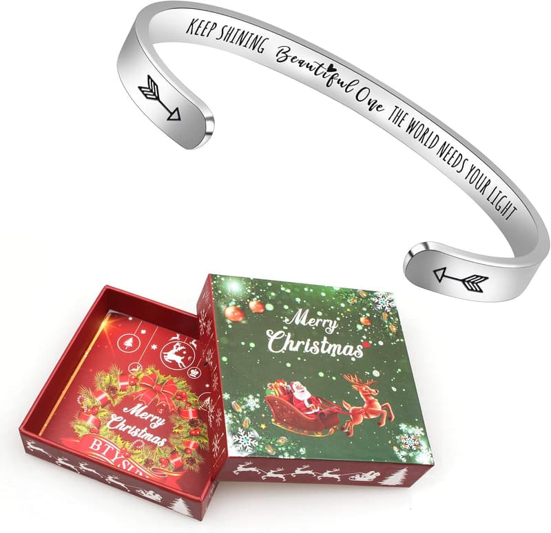 Women’s Inspirational Bracelet - Personalized Cuff for Moms