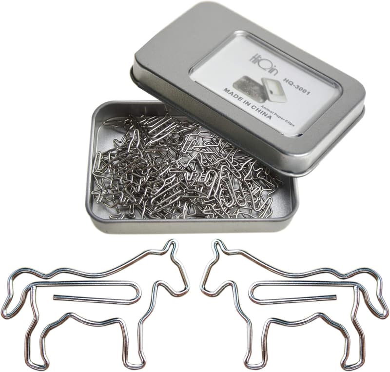 Animal-Shaped Horse Paper Clips Set - 30 Count Office Supplies