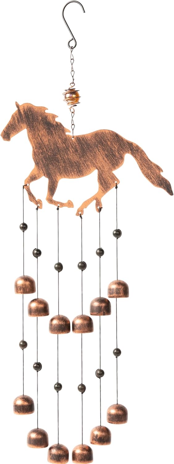 Galloping Horse Wind Chimes - 24-inch Outdoor Décor for Garden