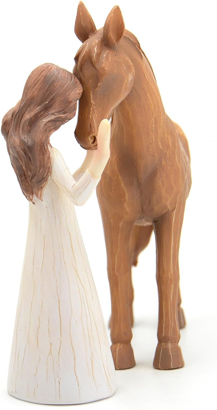 Horse Lover Figurine - Hand-Painted Resin Gift for Women