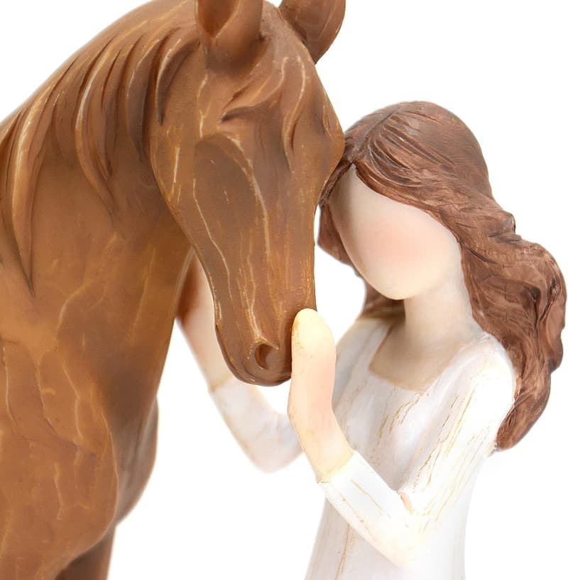 Horse Lover Figurine - Hand-Painted Resin Gift for Women