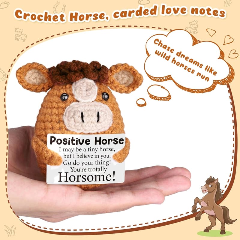 Cute Mini Horse Gift for Teens, Inspirational Birthday Present