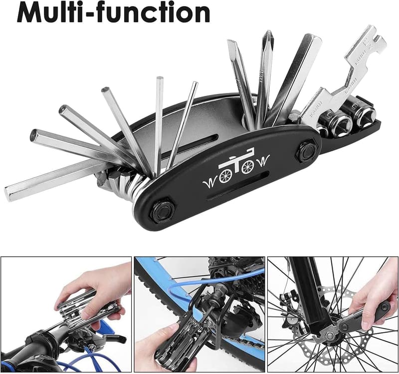 16-in-1 Bicycle Multitool with Tire Levers and Wrench