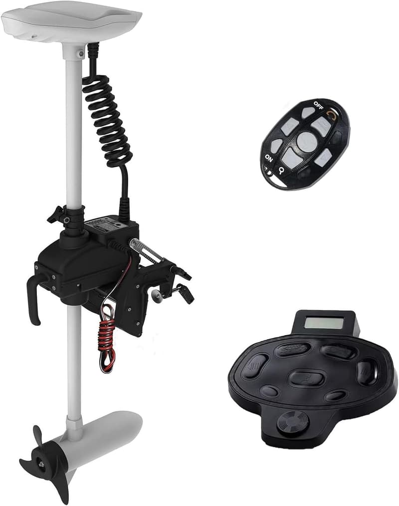 55LBS 12V Transom Trolling Motor with Wireless Control for Kayak Fishing
