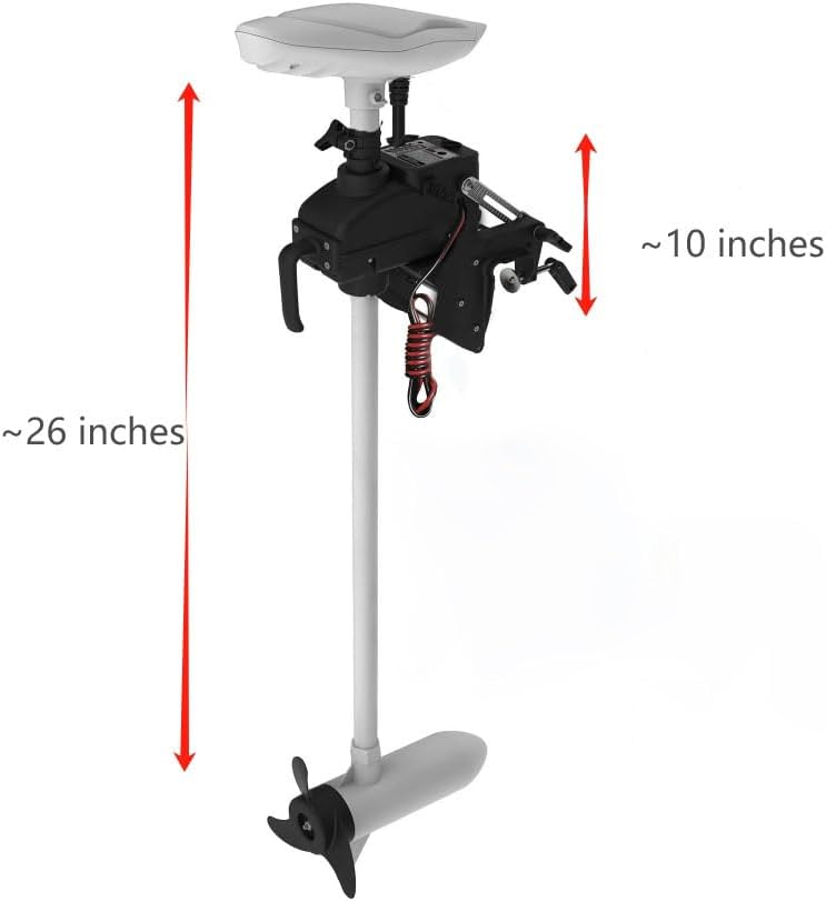 55LBS 12V Transom Trolling Motor with Wireless Control for Kayak Fishing