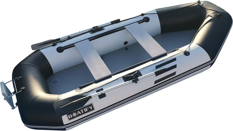 Inflatable Fishing Boat Raft with Air Floor & Motor Bracket